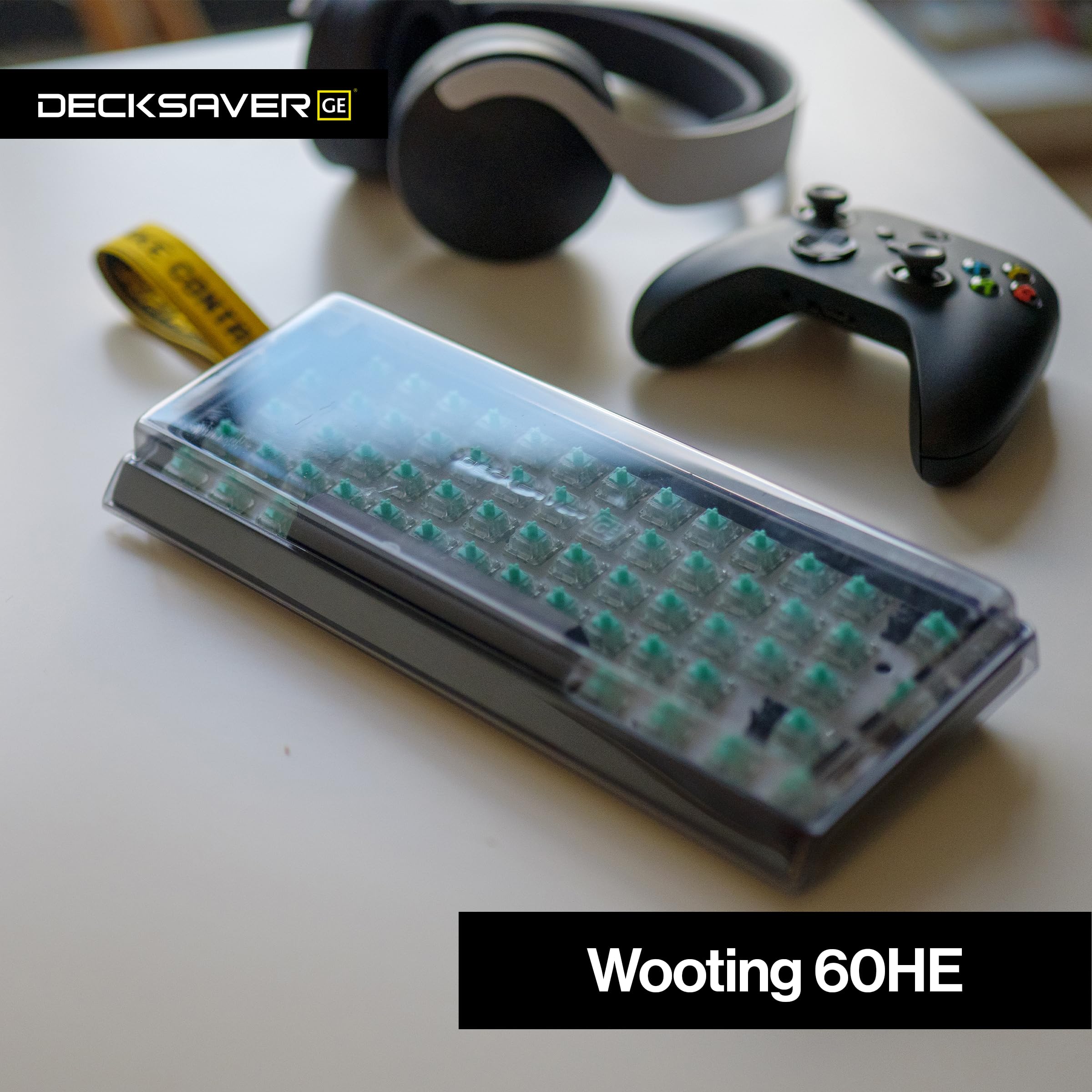 Decksaver cover for Wooting 60HE keyboard series - Smoked/clear
